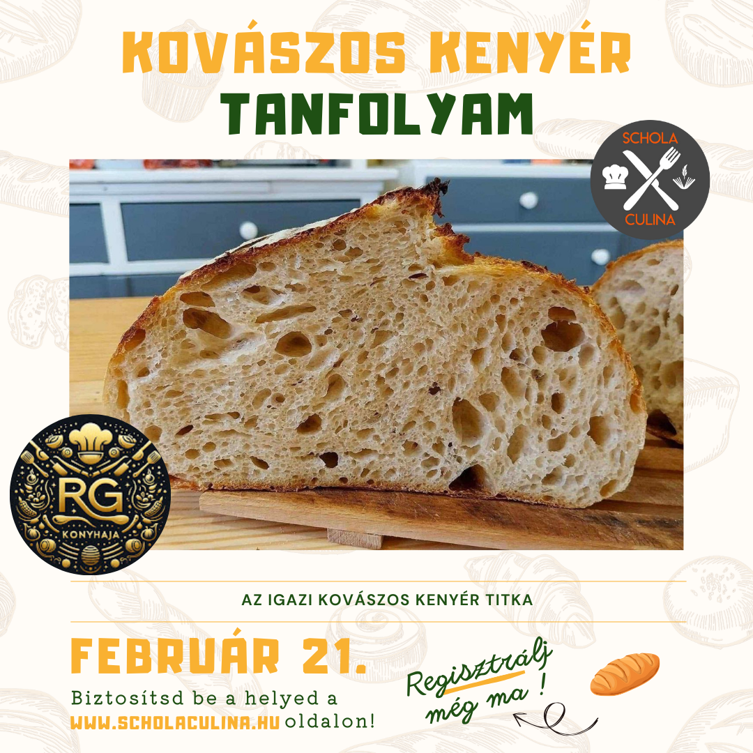 Kovászos kenyér készítése kezdőknek: Február 21.  10:00 – 15:00 között