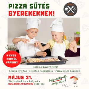 Pizza kurzus gyerekeknek: Május 31. 11:00 - 12:30 között