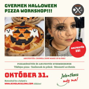 Gyermek HALLOWEEN pizza workshop: 10.31-én 11:30-13:00 között
